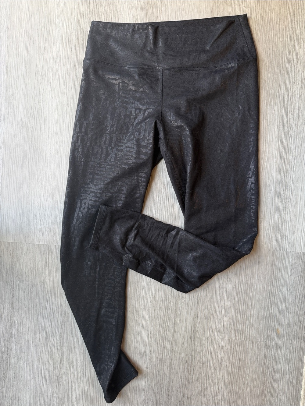 Fabletics Black High-Rise Leggings with Subtle Shine